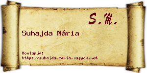 Suhajda Mária névjegykártya