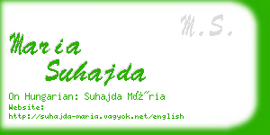 maria suhajda business card